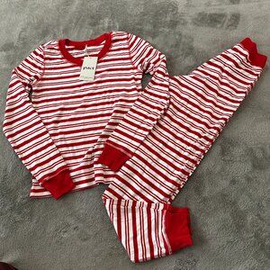 NWT Pact Pajamas Set Women's XS Red White Stripe Organic Cotton Pants Shirt